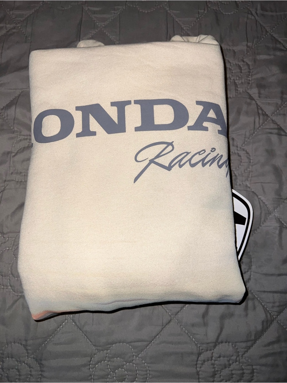 Honda Men’s Cream Crewneck Sweater – Racing Logo